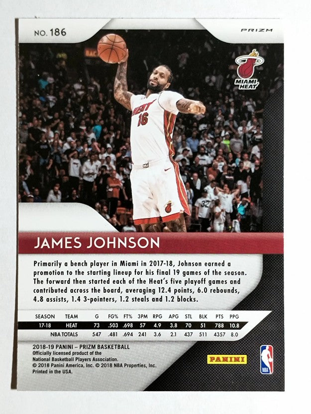 2018-19 Panini Prizm Prizms Red White and Blue #186 James Johnson