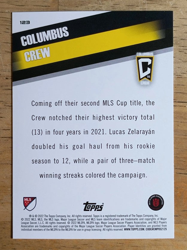 2022 Topps MLS #123 Columbus Crew