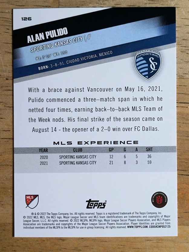 2022 Topps MLS #126 Alan Pulido