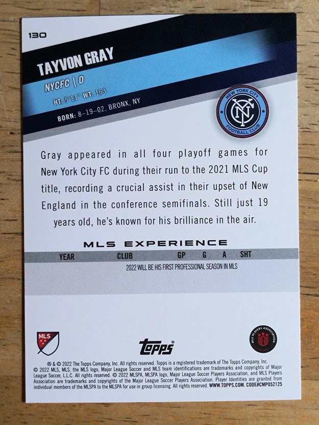 2022 Topps MLS #130 Tayvon Gray