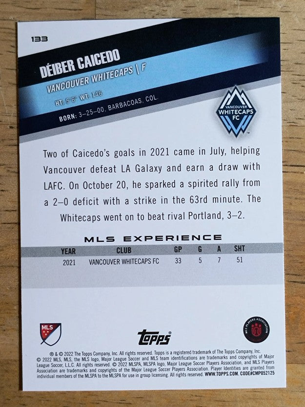 2022 Topps MLS #133 Deiber Caicedo