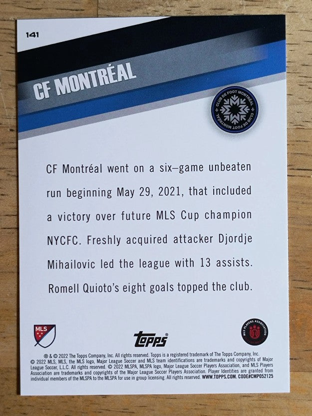 2022 Topps MLS #141 CF Montreal