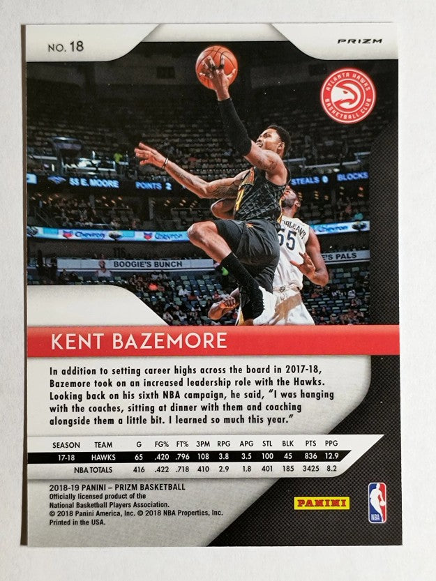 2018-19 Panini Prizm Prizms Red White and Blue #18 Kent Bazemore