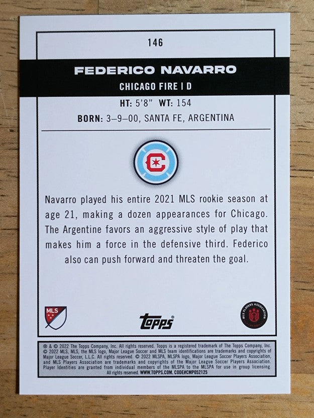 2022 Topps MLS #146 Federico Navarro PP
