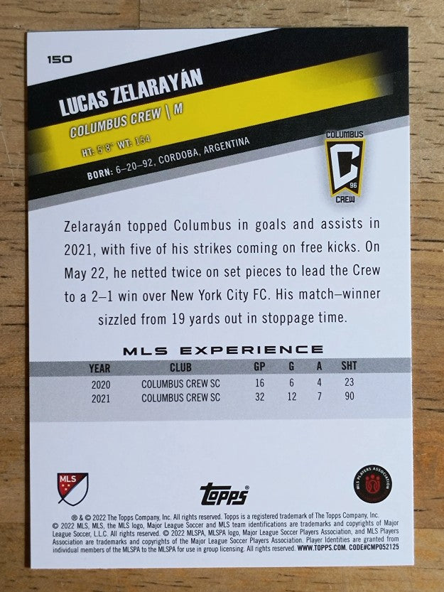 2022 Topps MLS #150 Lucas Zelarayan