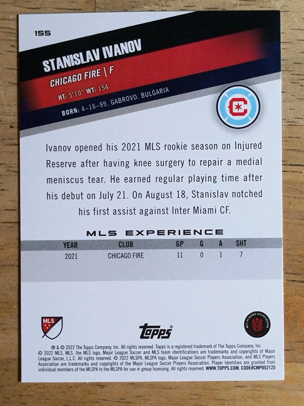 2022 Topps MLS #155 Stanislav Ivanov