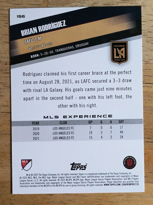 2022 Topps MLS #156 Brian Rodriguez