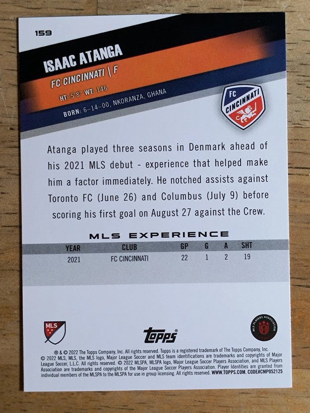 2022 Topps MLS #159 Isaac Atanga