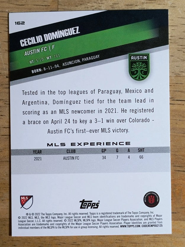 2022 Topps MLS #162 Cecilio Dominguez