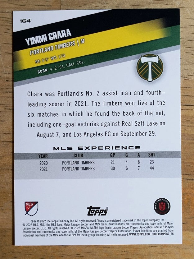 2022 Topps MLS #164 Yimmi Chara