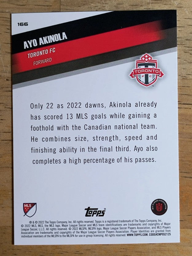 2022 Topps MLS #166 Ayo Akinola U22