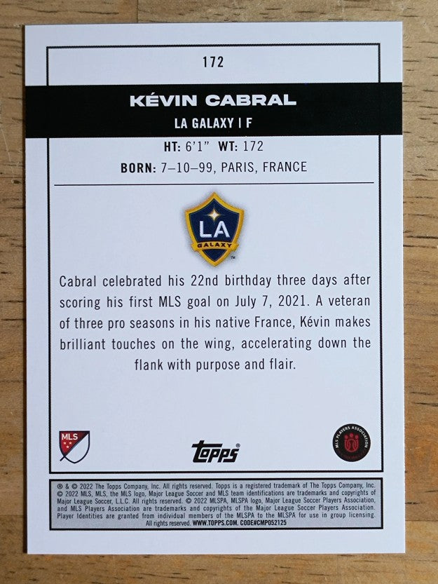 2022 Topps MLS #172 Kevin Cabral PP