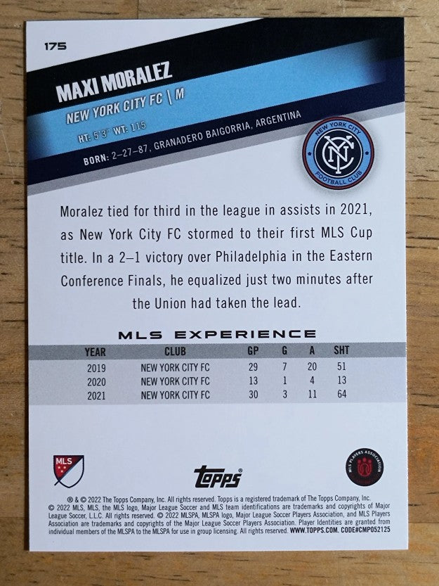 2022 Topps MLS #175 Maxi Moralez