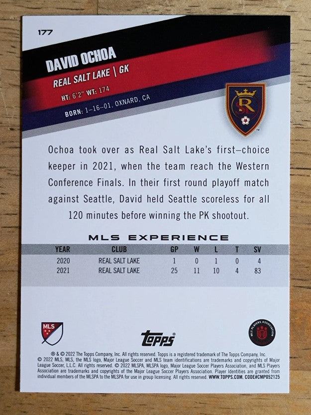 2022 Topps MLS #177 David Ochoa