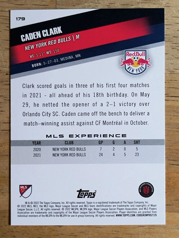 2022 Topps MLS #179 Caden Clark