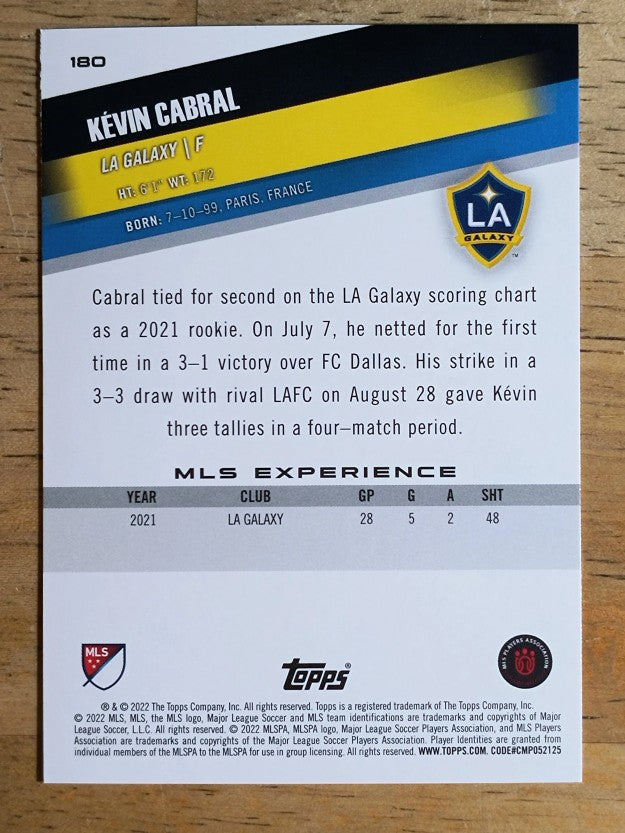 2022 Topps MLS #180 Kevin Cabral