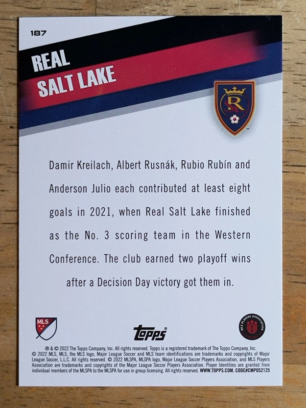 2022 Topps MLS #187 Real Salt Lake