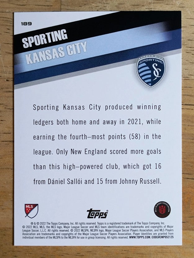2022 Topps MLS #189 Sporting Kansas City