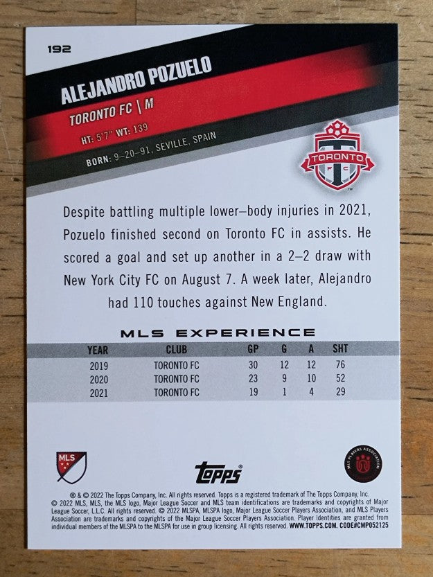 2022 Topps MLS #192 Alejandro Pozuelo