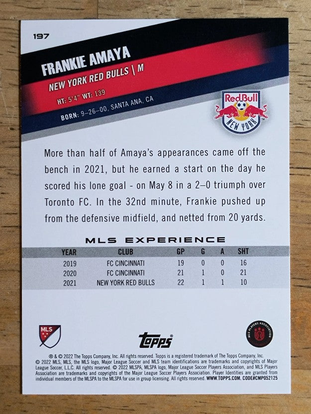 2022 Topps MLS #197 Frankie Amaya