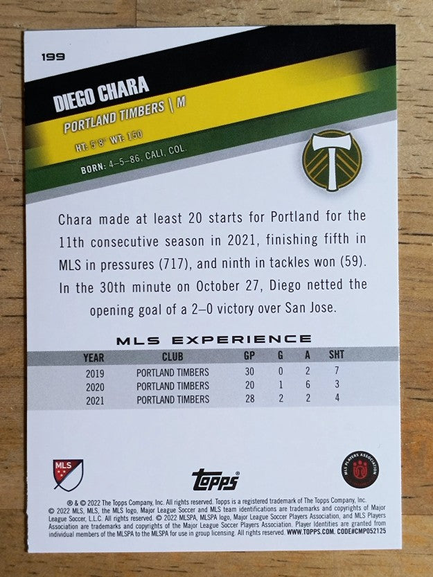 2022 Topps MLS #199 Diego Chara