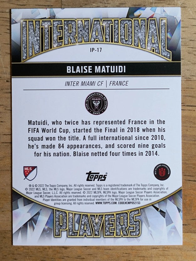 2022 Topps MLS International Players #IP17 Blaise Matuidi