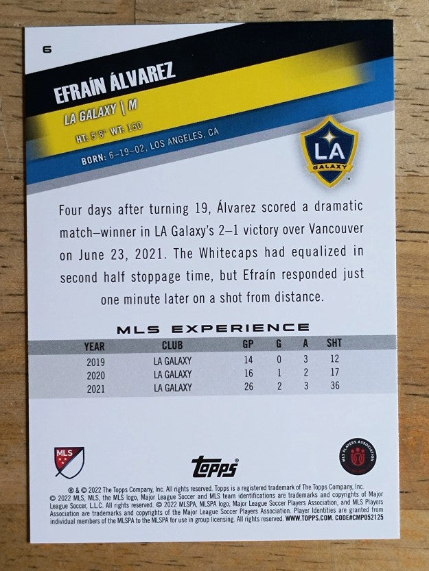 2022 Topps MLS #6 Efrain Alvarez