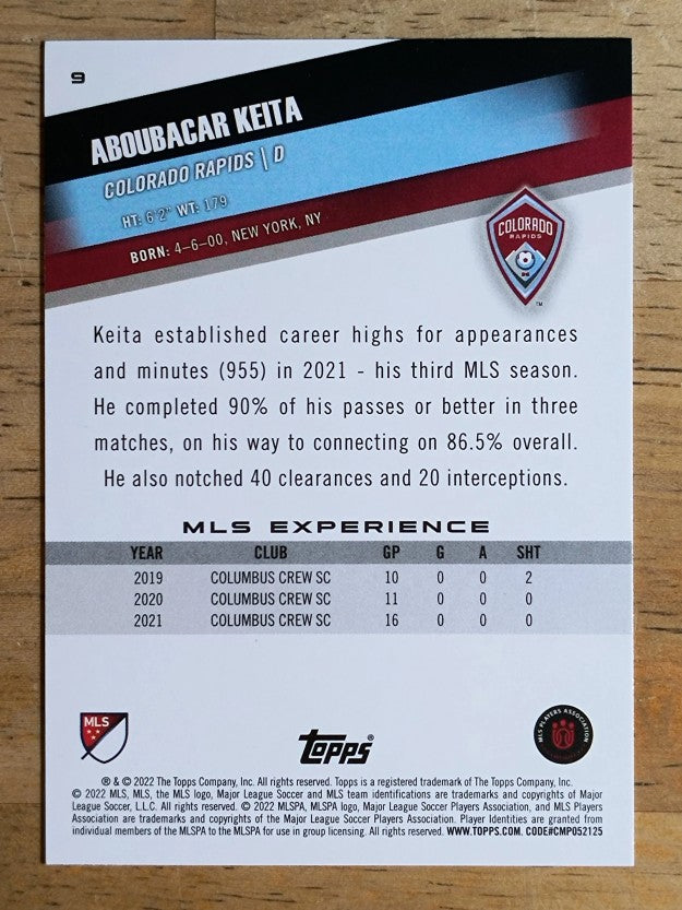 2022 Topps MLS #9 Aboubacar Keita