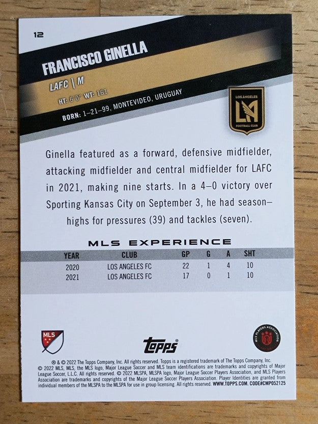 2022 Topps MLS #12 Francisco Ginella