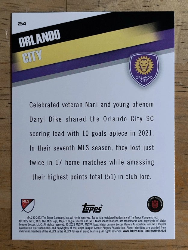2022 Topps MLS #24 Orlando City
