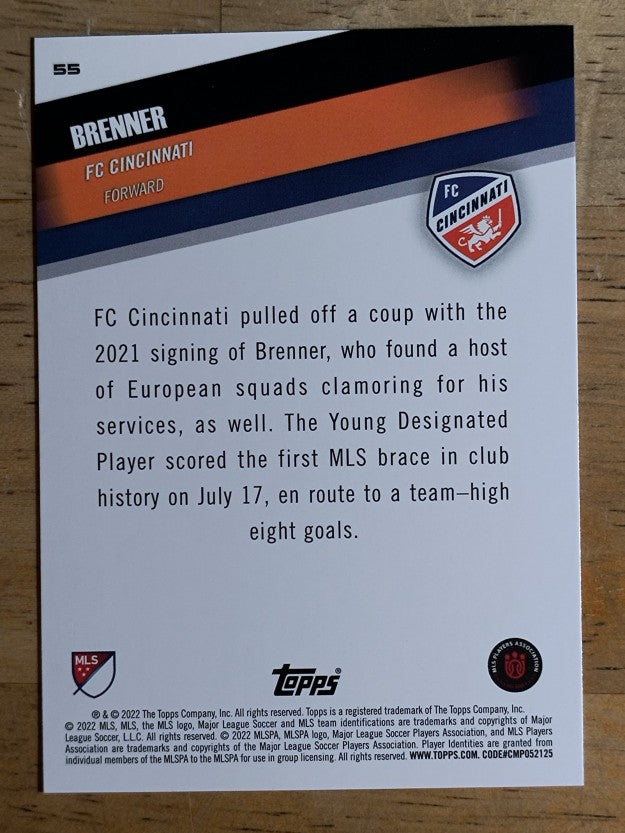 2022 Topps MLS #55 Brenner U22