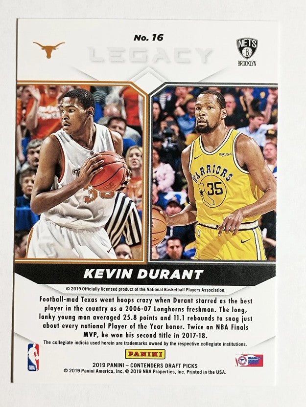 2019-20 Panini Contenders Draft Picks Legacy #16 Kevin Durant