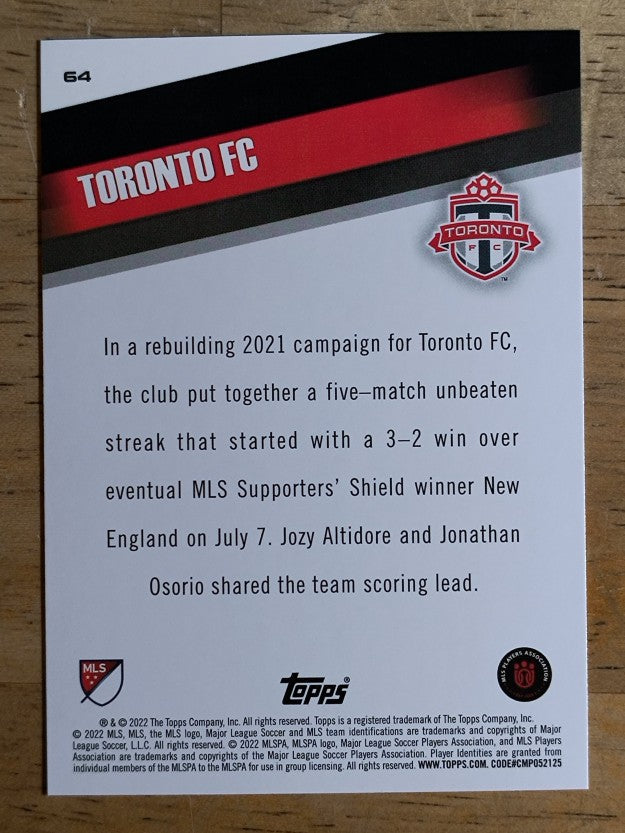 2022 Topps MLS #64 Toronto FC