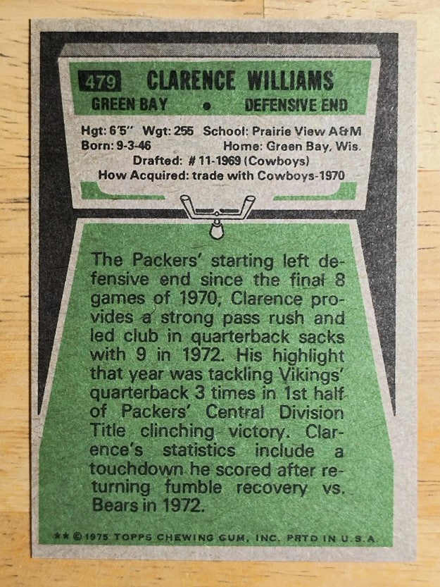 1975 Topps #479 Clarence Williams (NM)