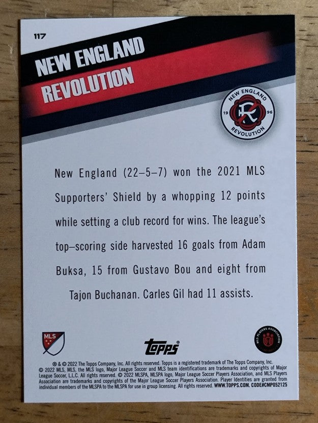 2022 Topps MLS #117 New England Revolution