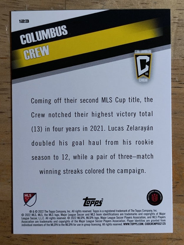 2022 Topps MLS #123 Columbus Crew