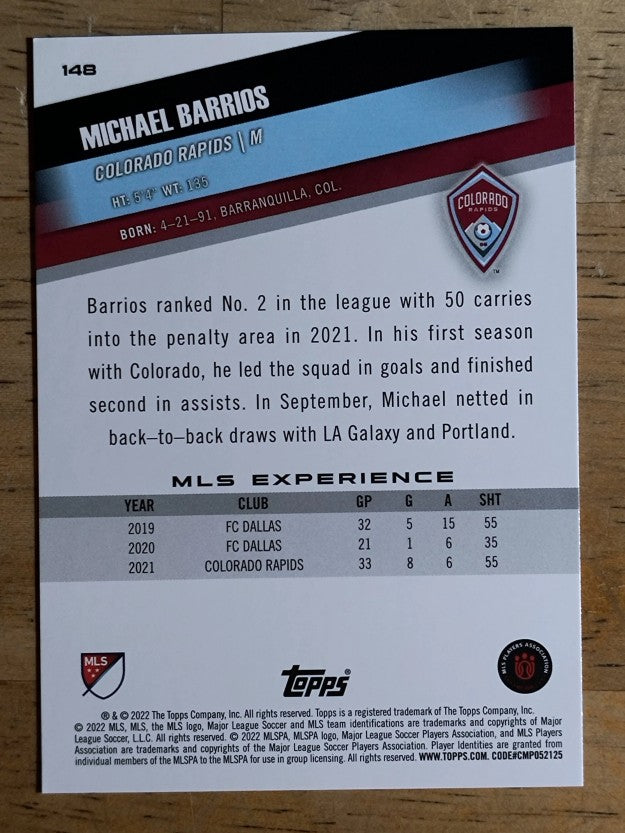 2022 Topps MLS #148 Michael Barrios