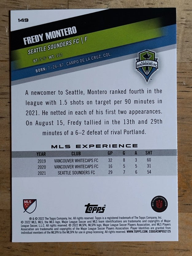 2022 Topps MLS #149 Fredy Montero