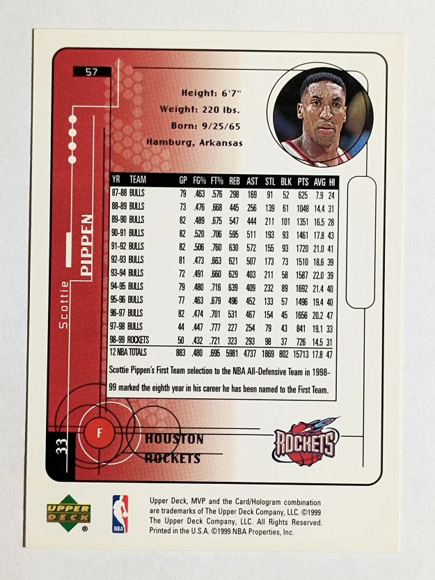 1999-00 Upper Deck MVP #57 Scottie Pippen