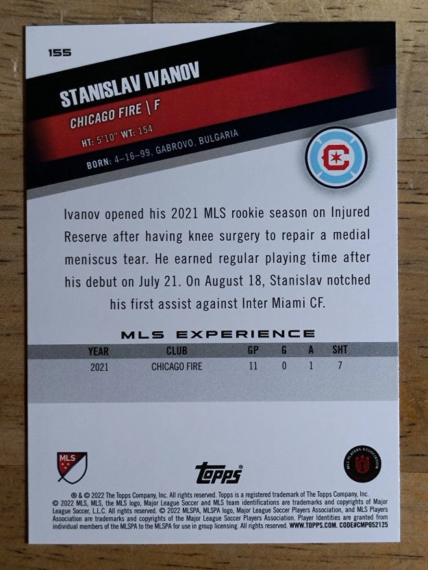 2022 Topps MLS #155 Stanislav Ivanov