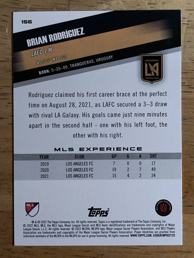 2022 Topps MLS #156 Brian Rodriguez