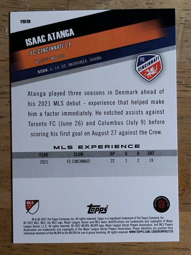 2022 Topps MLS #159 Isaac Atanga
