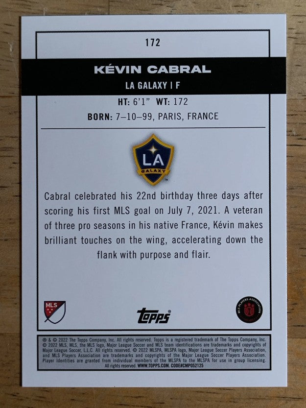 2022 Topps MLS #172 Kevin Cabral PP
