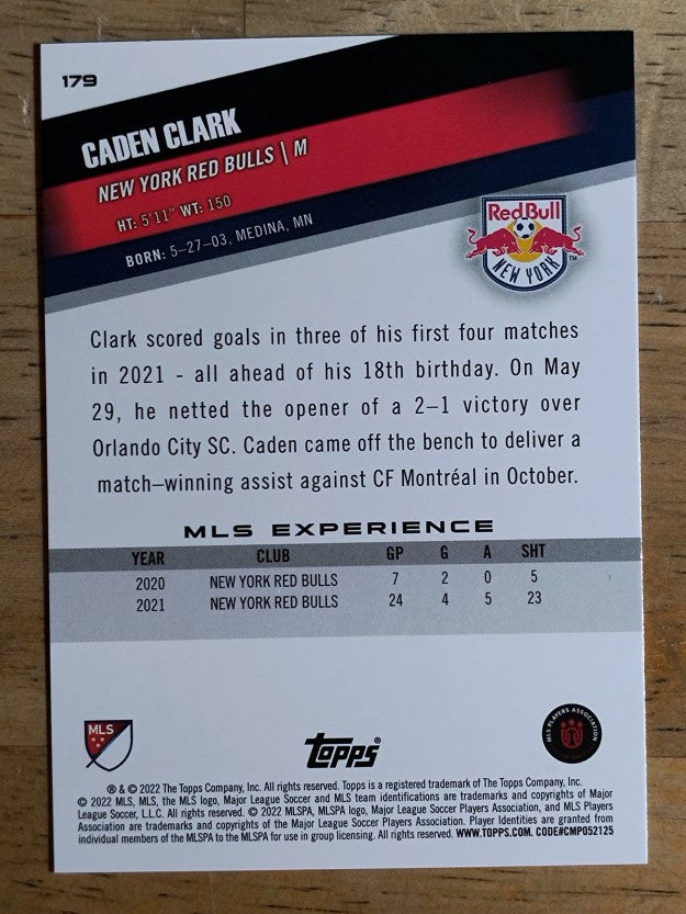 2022 Topps MLS #179 Caden Clark