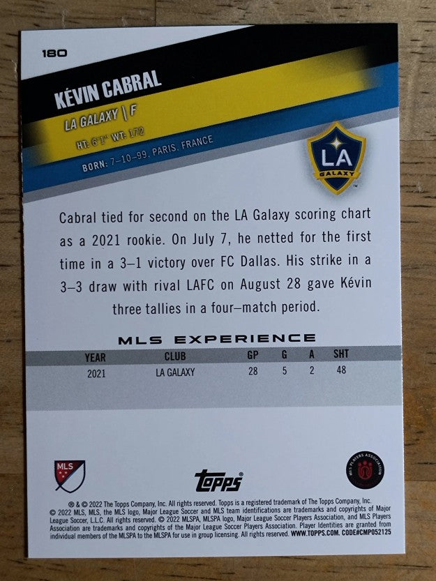 2022 Topps MLS #180 Kevin Cabral