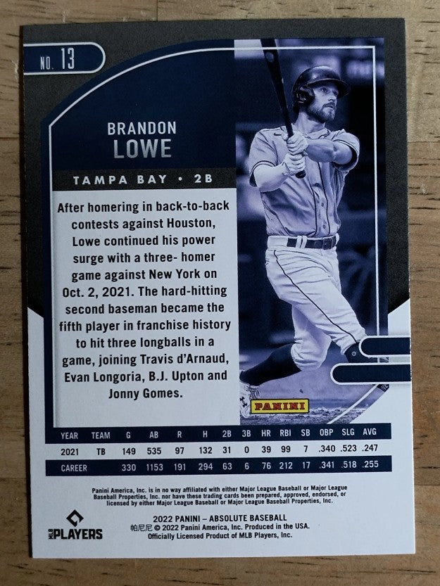 2022 Absolute #13 Brandon Lowe