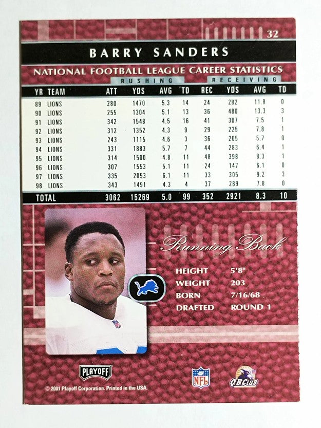 2001 Absolute Memorabilia #32 Barry Sanders