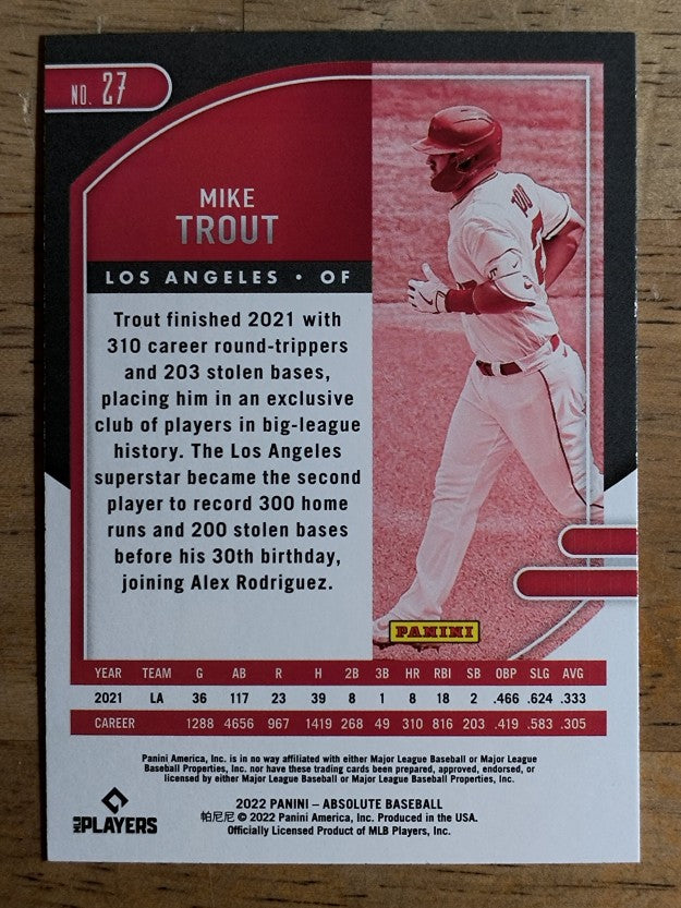 2022 Absolute #27 Mike Trout