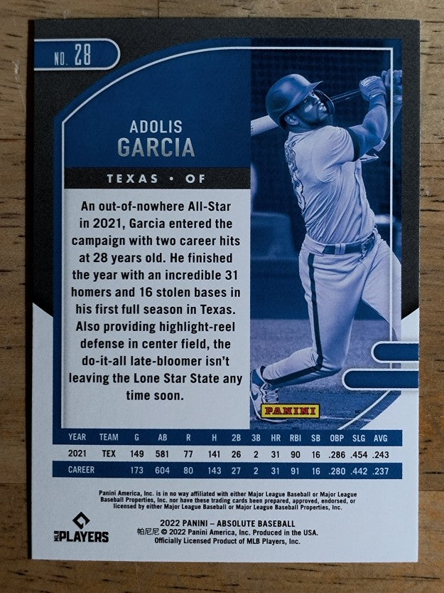 2022 Absolute #28 Adolis Garcia