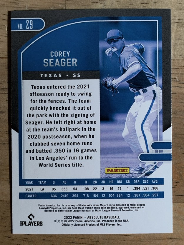 2022 Absolute #29 Corey Seager